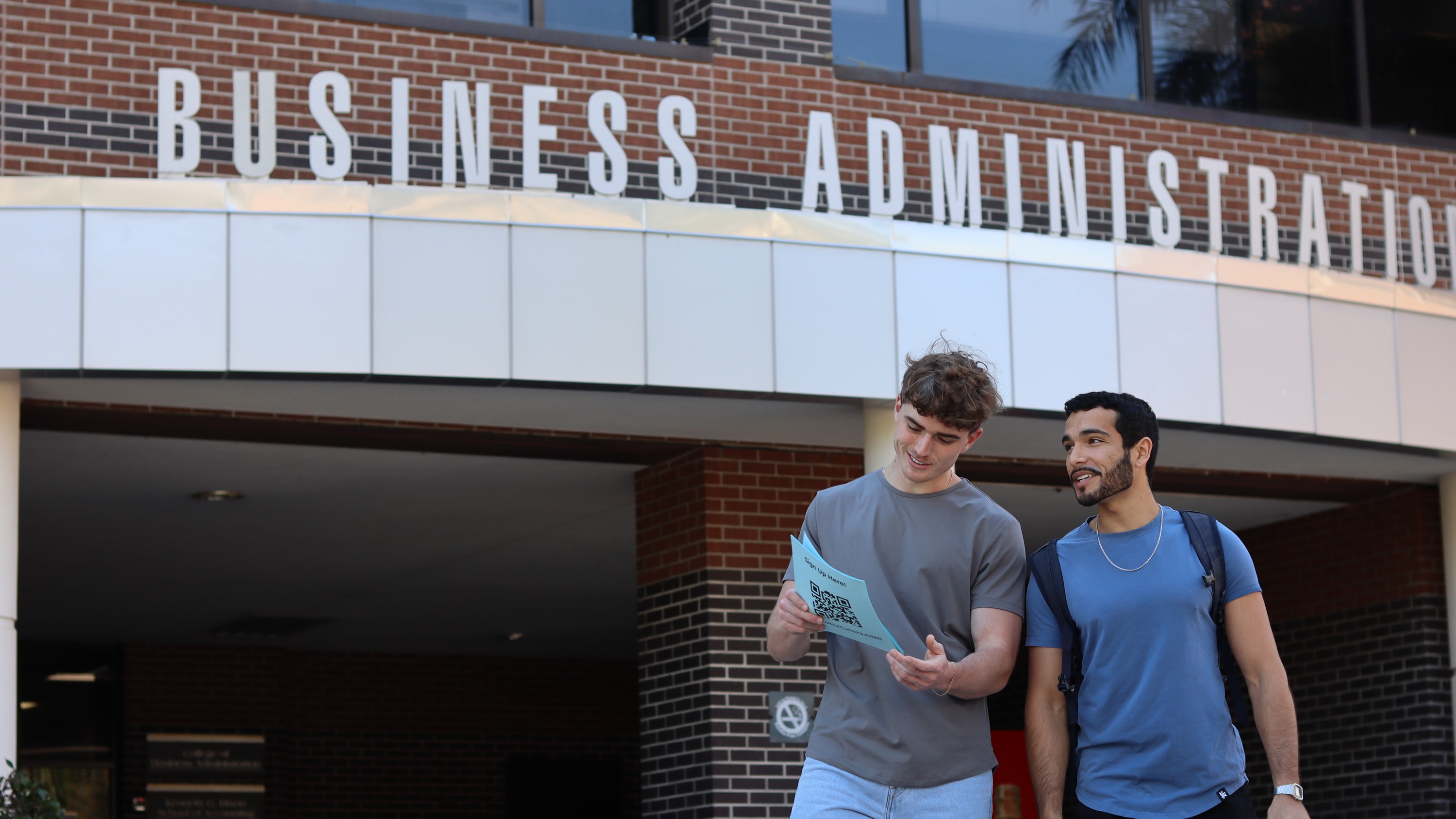 UCF students on campus with Accuity study packets