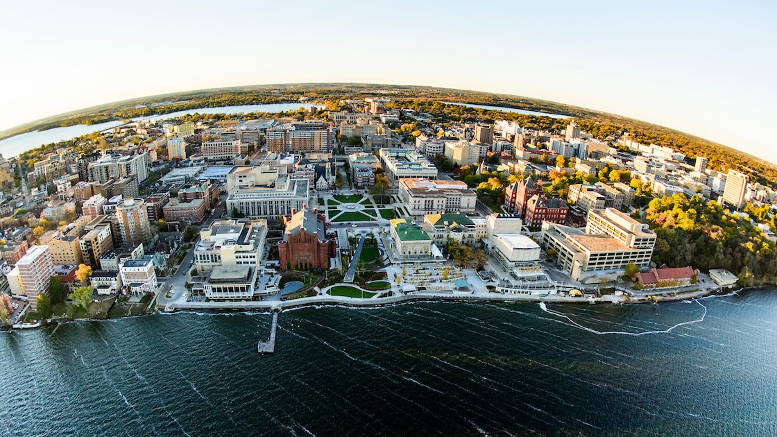 UW-Madison students on campus with Accuity study packets